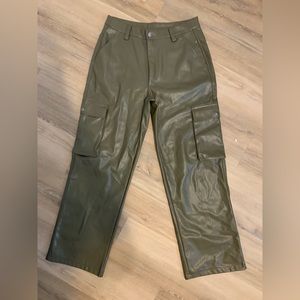 Cotton On Leather Green Cargo Pants
